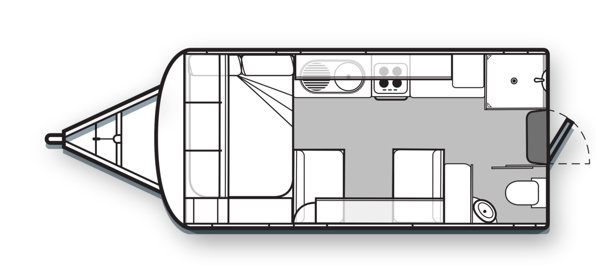 Avan Campers Caravans & Motorhomes Aspire 400 Series Pop Top floorplan 3 of 8