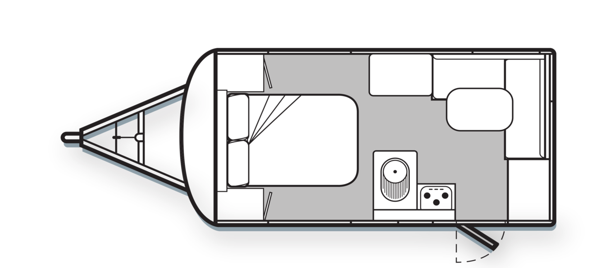 Avan Campers Caravans & Motorhomes Aspire 400 Series Pop Top floorplan 4 of 8