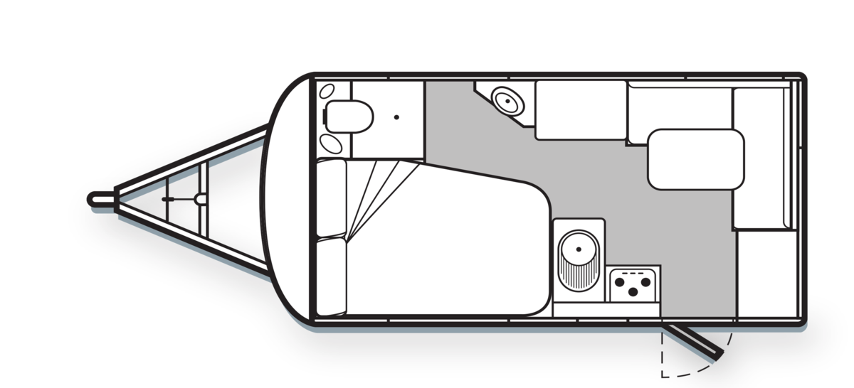 Avan Campers Caravans & Motorhomes Aspire 400 Series Pop Top floorplan 5 of 8