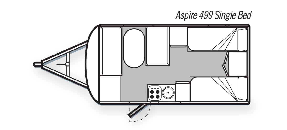 Avan Campers Caravans & Motorhomes Aspire 400 Series Pop Top floorplan 7 of 8