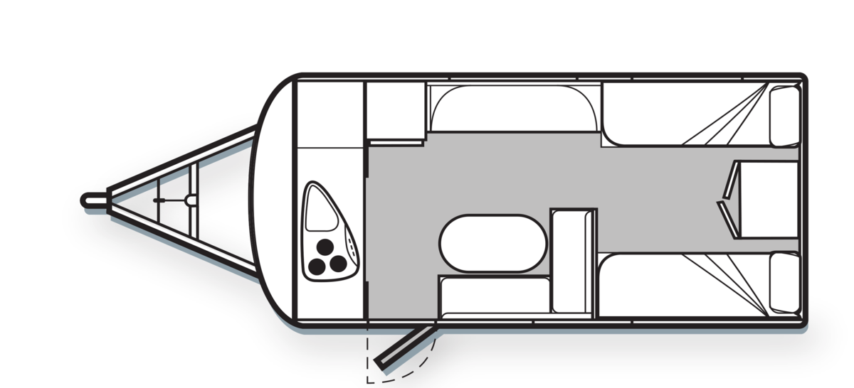 Avan Campers Caravans & Motorhomes Aspire 500 Series Pop Top floorplan 2 of 7
