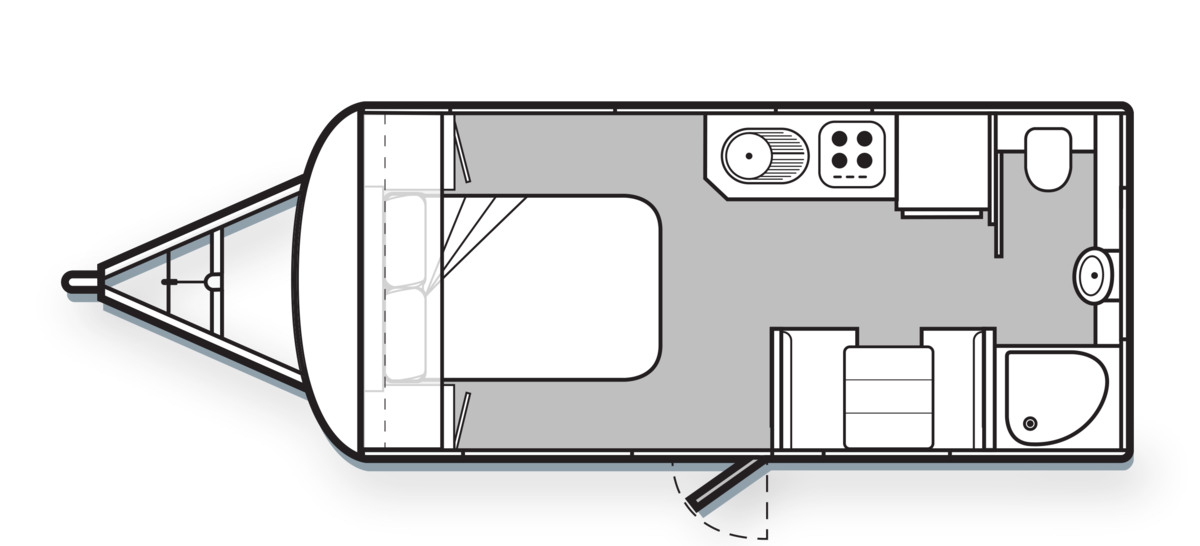 Avan Campers Caravans & Motorhomes Aspire 500 Series Pop Top floorplan 3 of 7