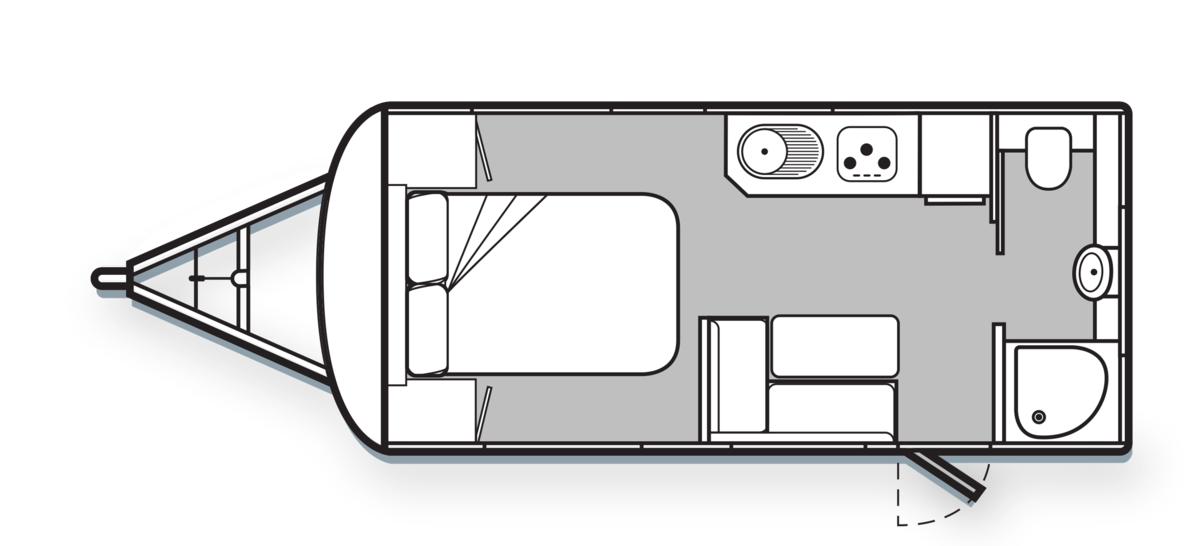 Avan Campers Caravans & Motorhomes Aspire 500 Series Pop Top floorplan 4 of 7