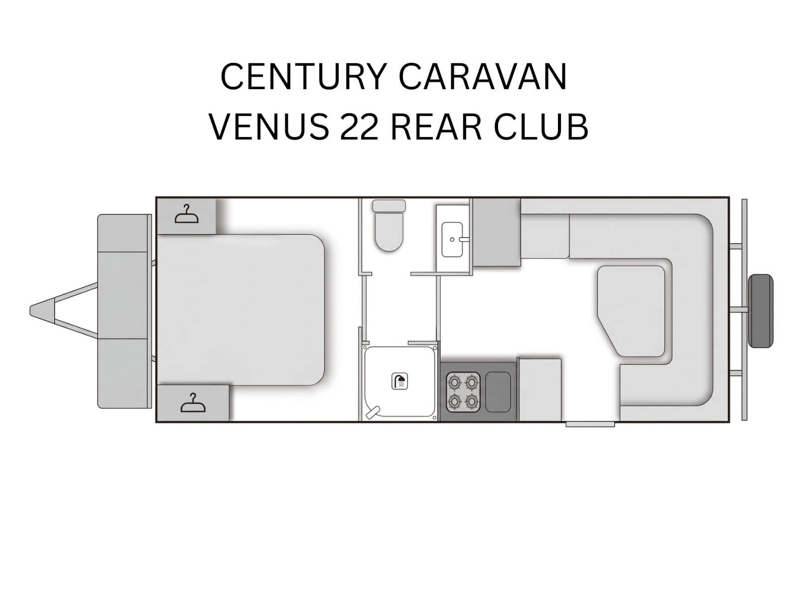 Century Caravans Venus 22 Rear Club floorplan