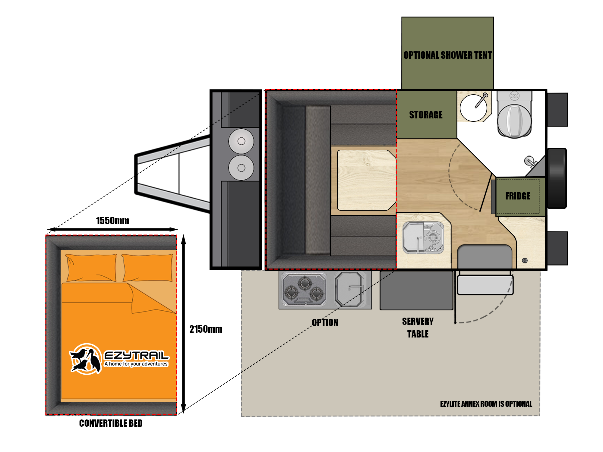 Ezytrail Airlie 11 LR Twin floorplan