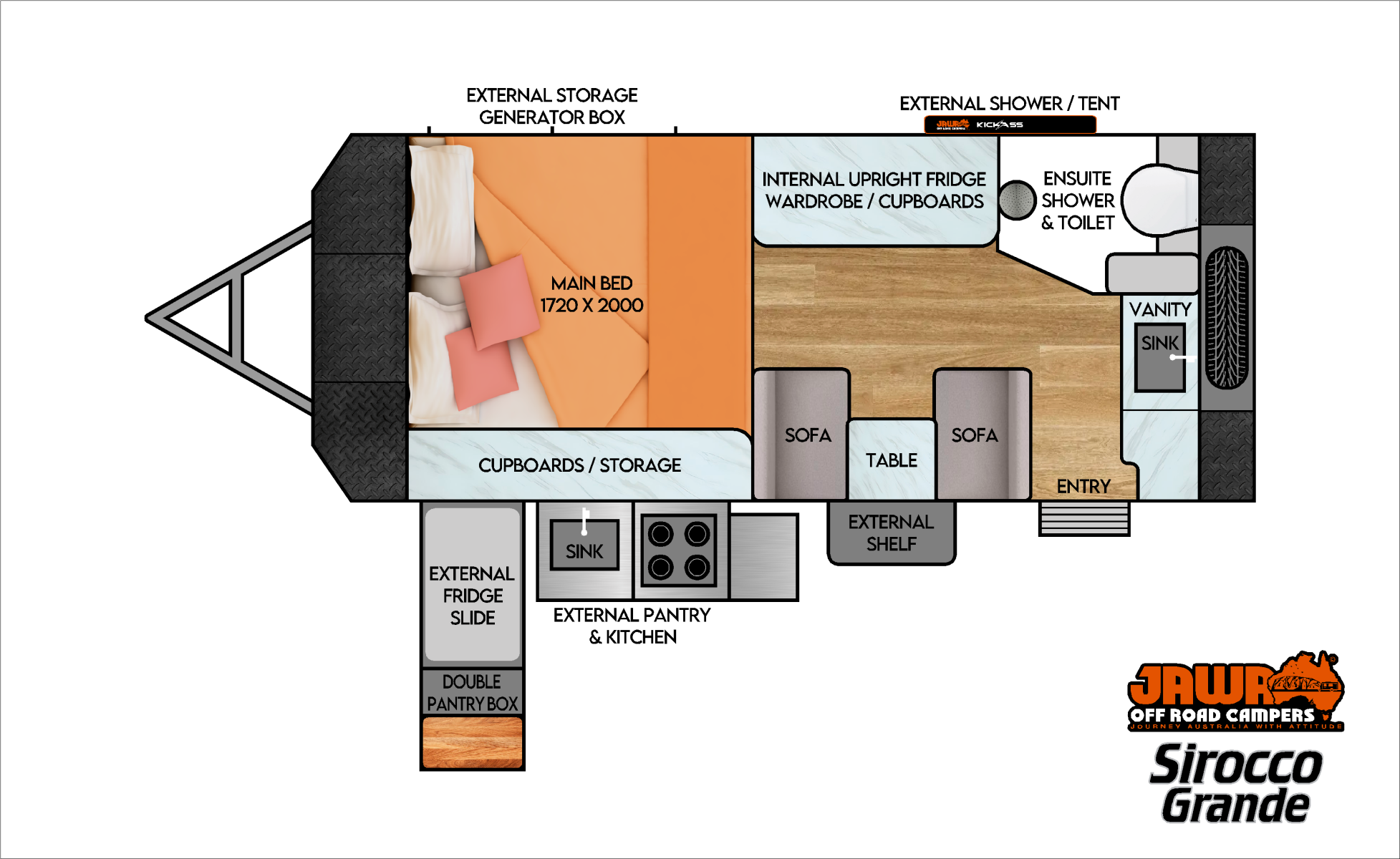 JAWA Off Road Campers Sirocco Grande floorplan