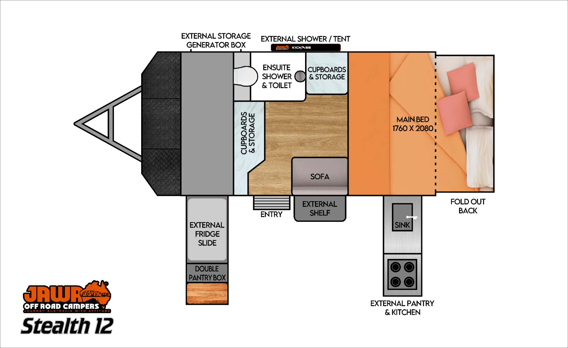 JAWA Off Road Campers Stealth 12 floorplan