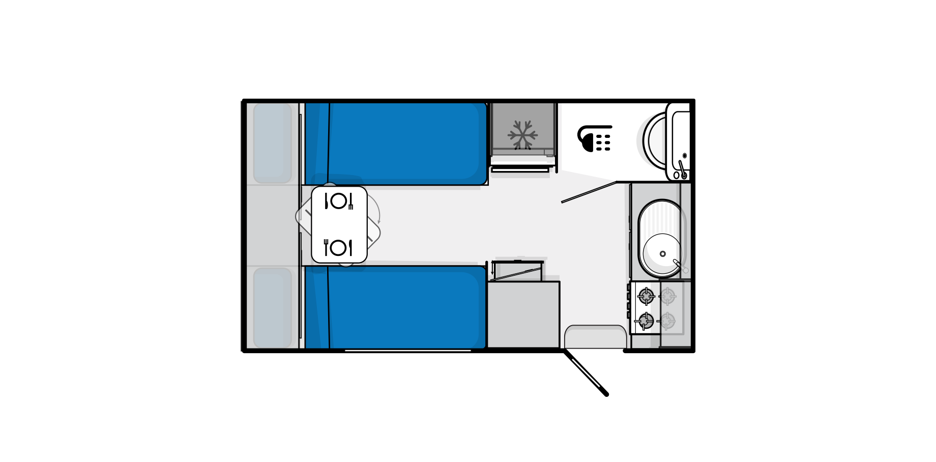 Jayco Australia Starcraft Pop Top floor plan, 13ft-4