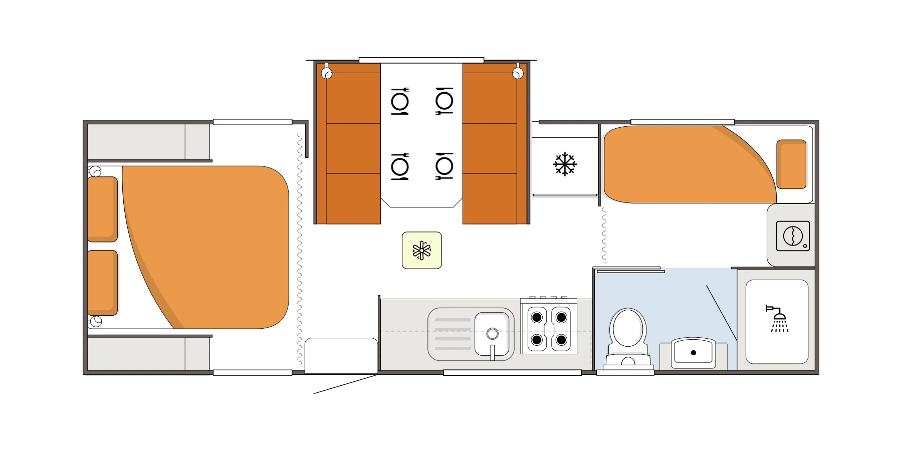 Leader Caravans Palladium floor plan