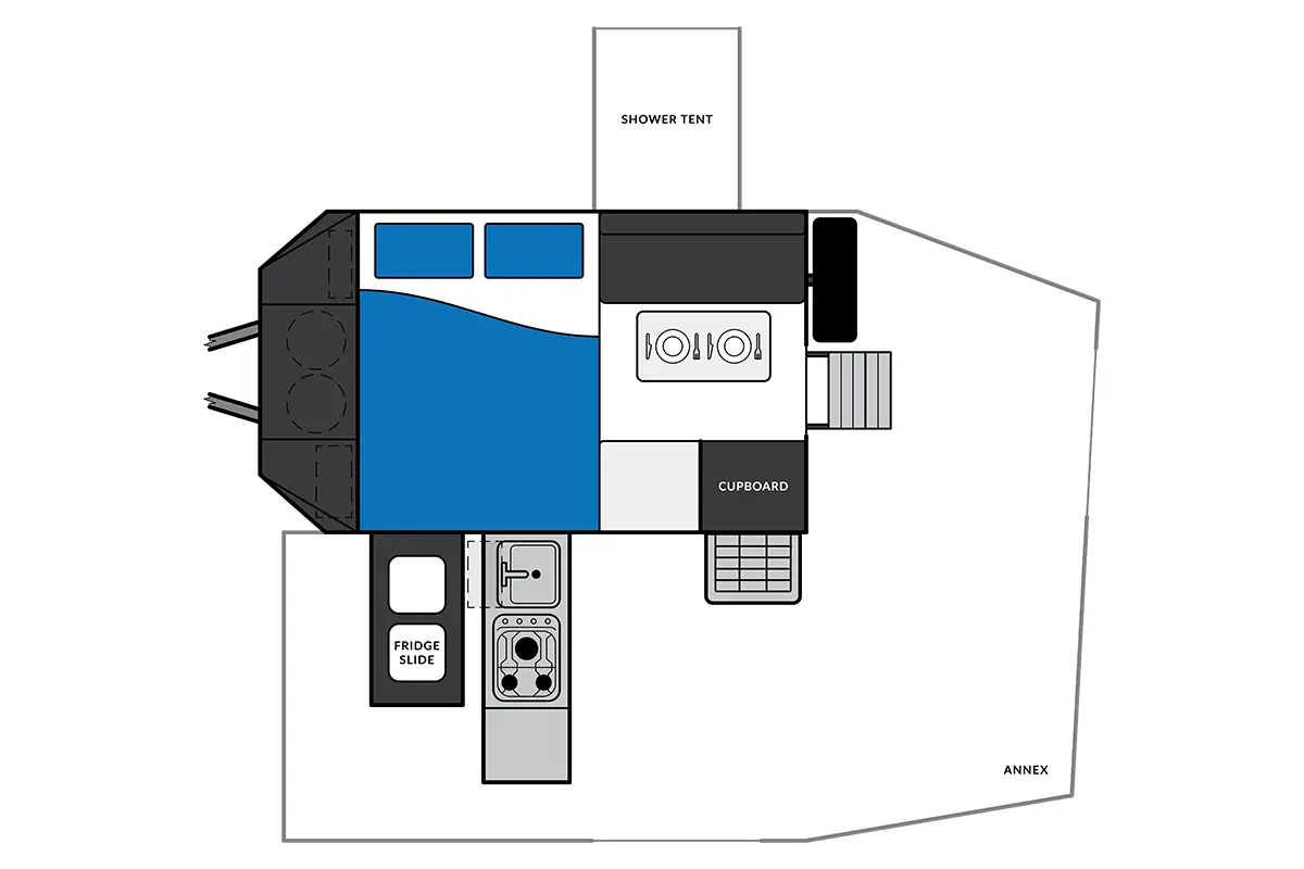 Market Direct Campers Forte 9+ floor plan 1 of 2