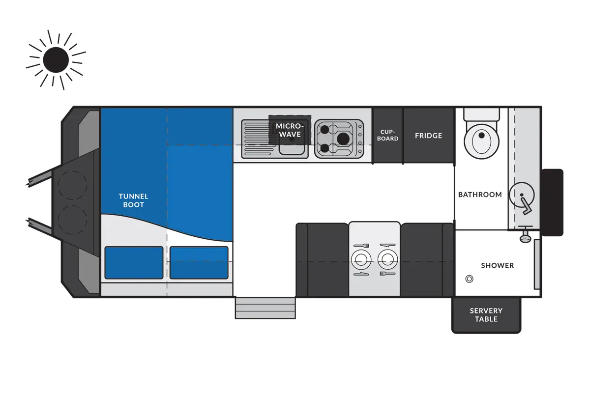 Market Direct Campers Forte SR16 East West S2 floor plan 1 of 2