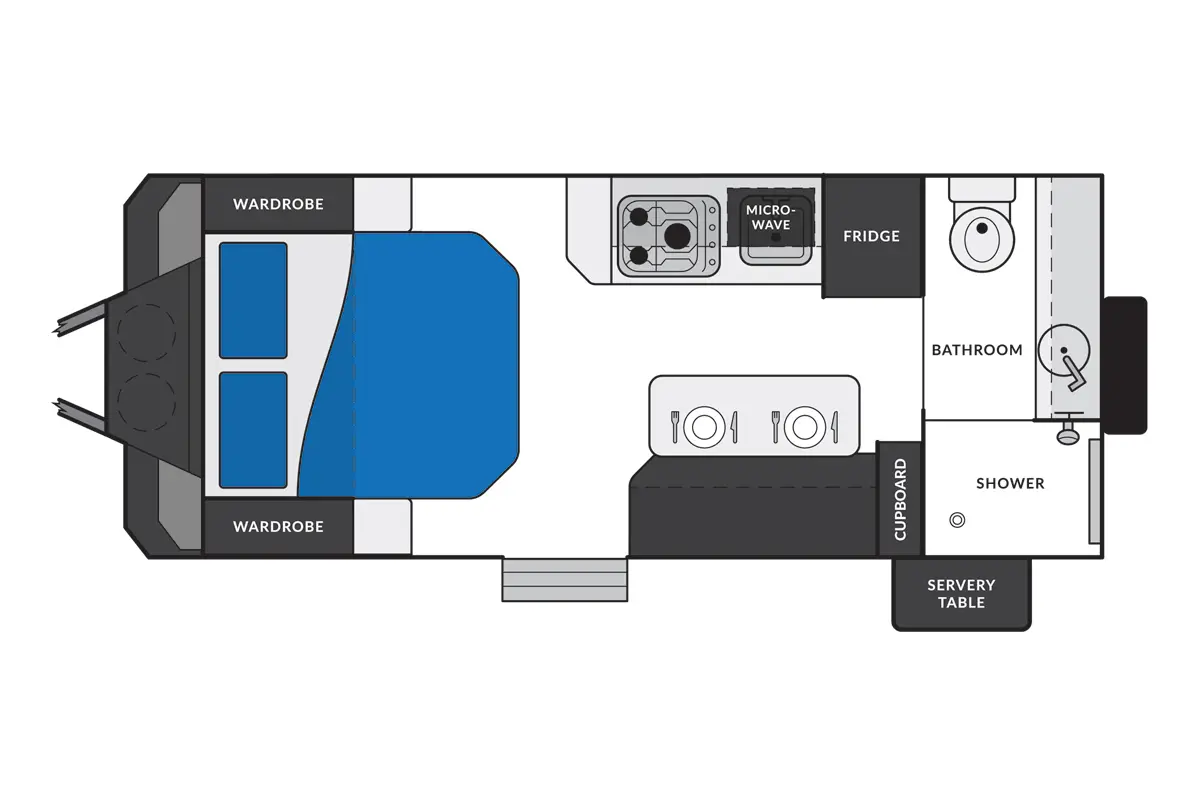 Market Direct Campers Forte SR16 Island S2 floor plan