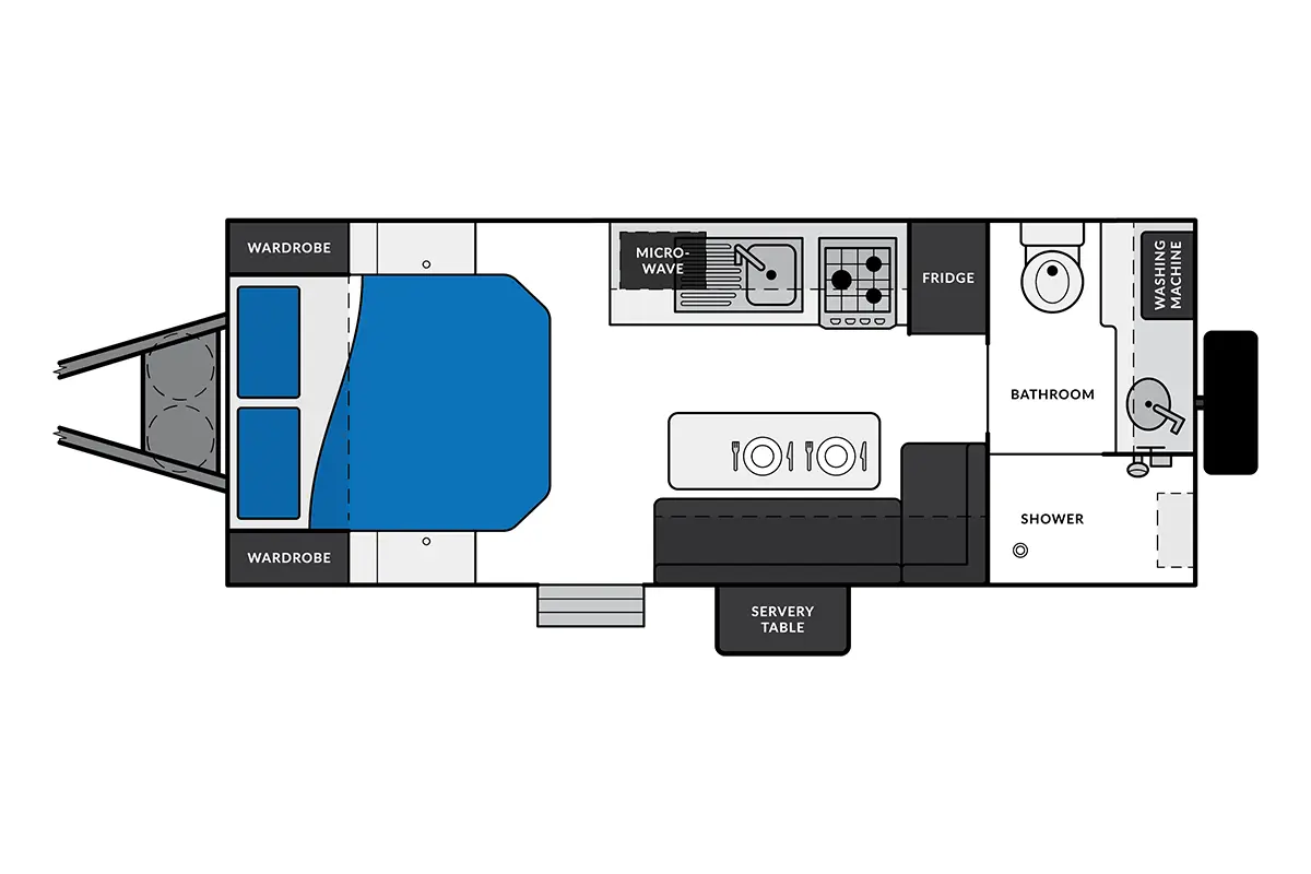 Market Direct Campers Forte SR19 floor plan 1 of 2
