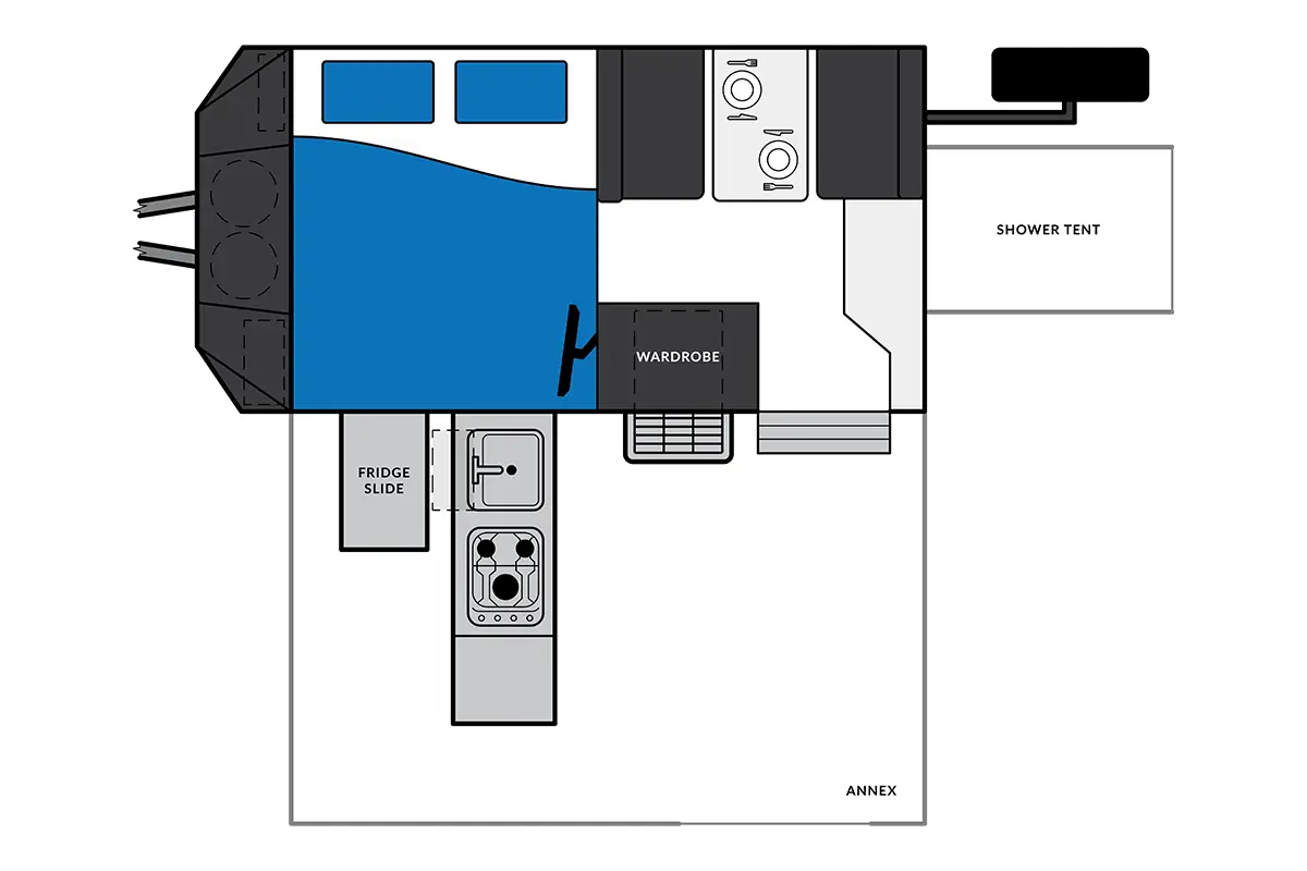 Market Direct Campers XT10E-LP floor plan 1 of 2