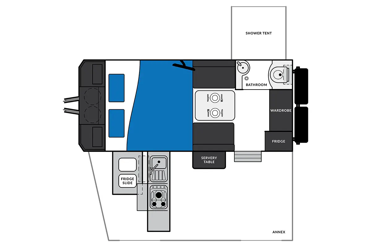 Market Direct Campers XT14E MKIII floor plan 1 of 2