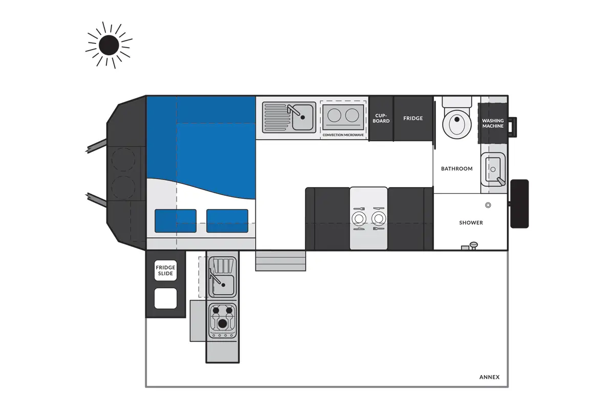 Market Direct Campers XT16 East West MK4 floor plan 1 of 2