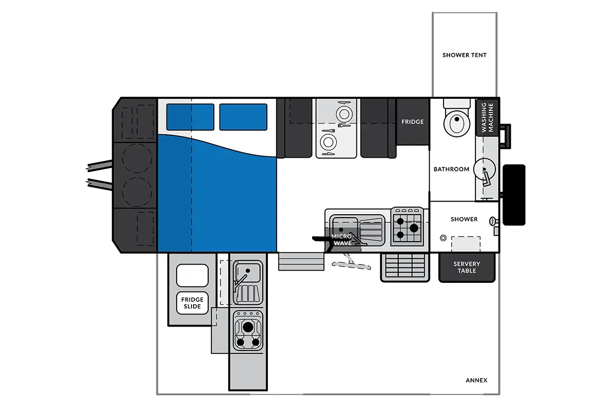 Market Direct Campers XT16HR East West MKIII floor plan 1 of 2