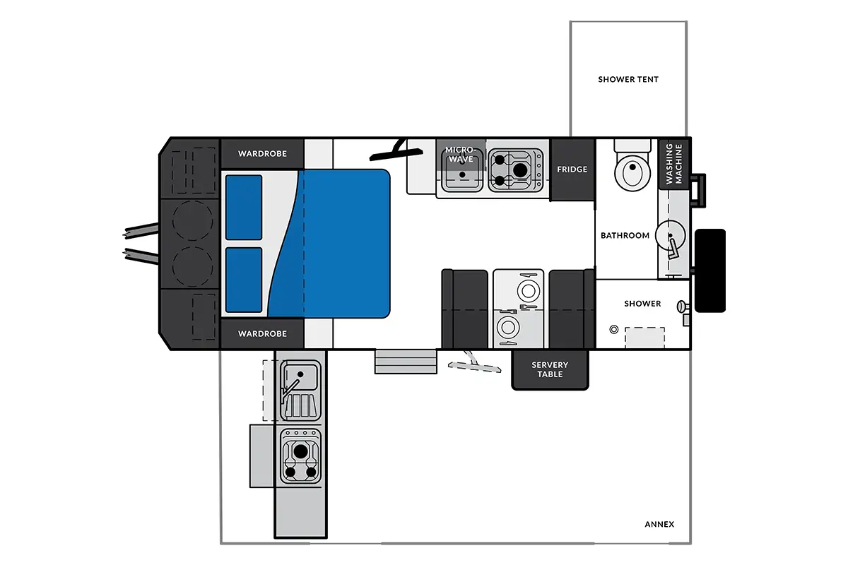 Market Direct Campers XT16HR Island MKIII floor plan 1 of 2