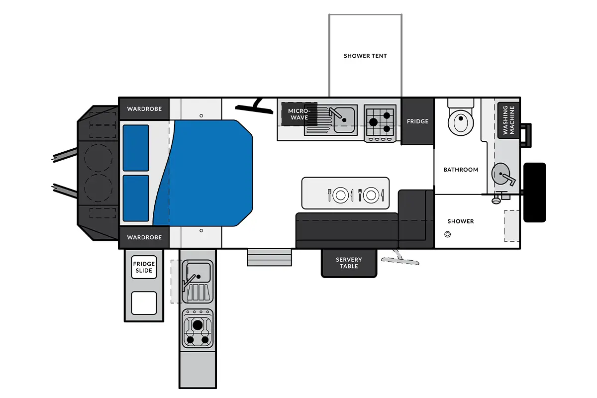 Market Direct Campers XT19HRT MKIII floor plan 1 of 2