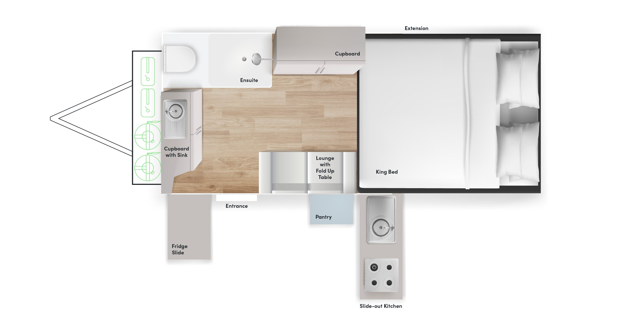 Offroad Hybrids TT 13ft Hybrid floor plan, Standard