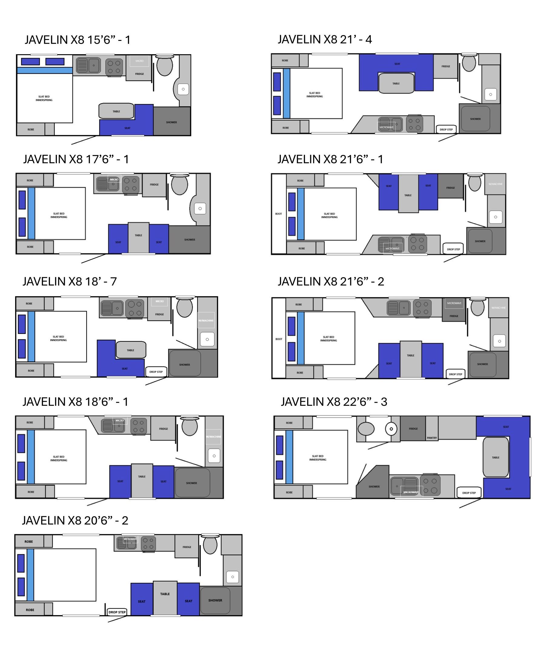 Olympic Caravans Javelin X8/X10 floorplan 1 of 2