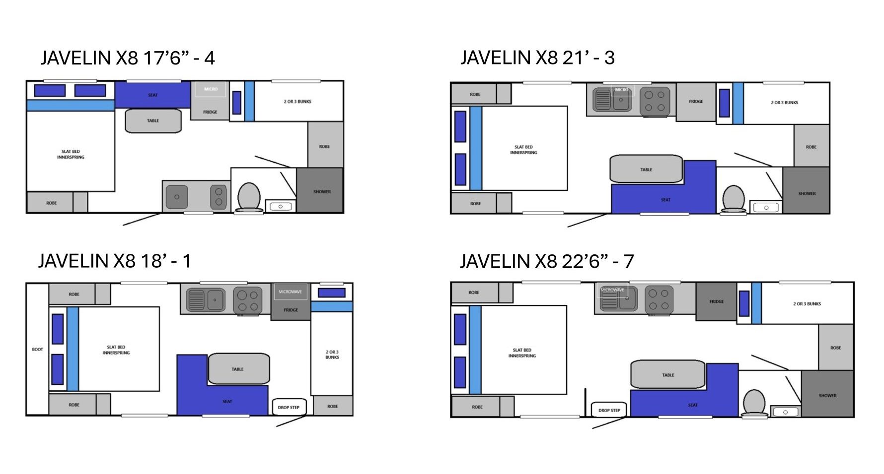 Olympic Caravans Javelin X8/X10 floorplan 2 of 2