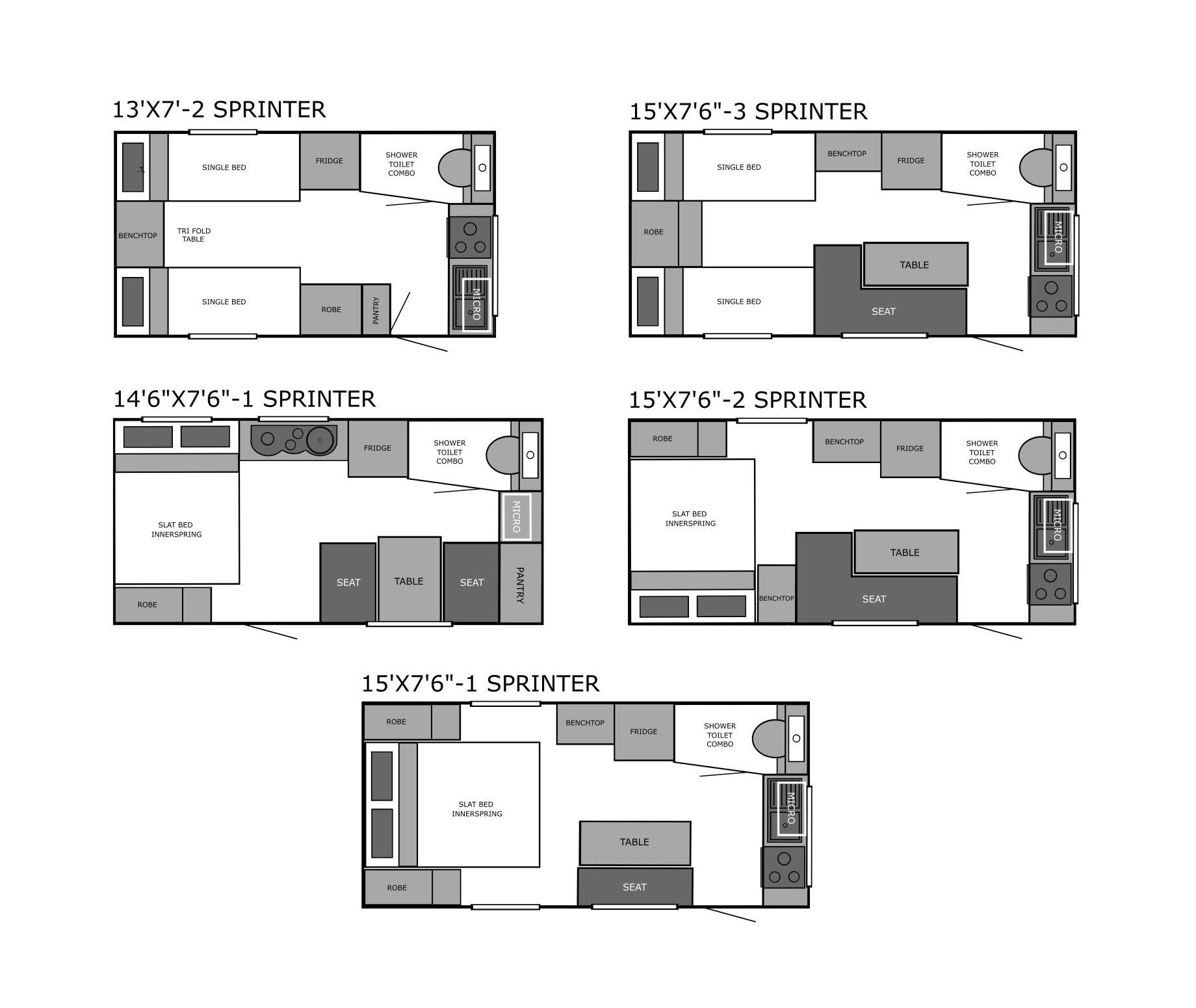 Olympic Caravans Sprinter floorplan