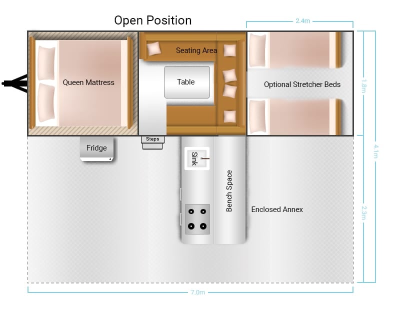 Platinum Campers Chariot E1 floor plan