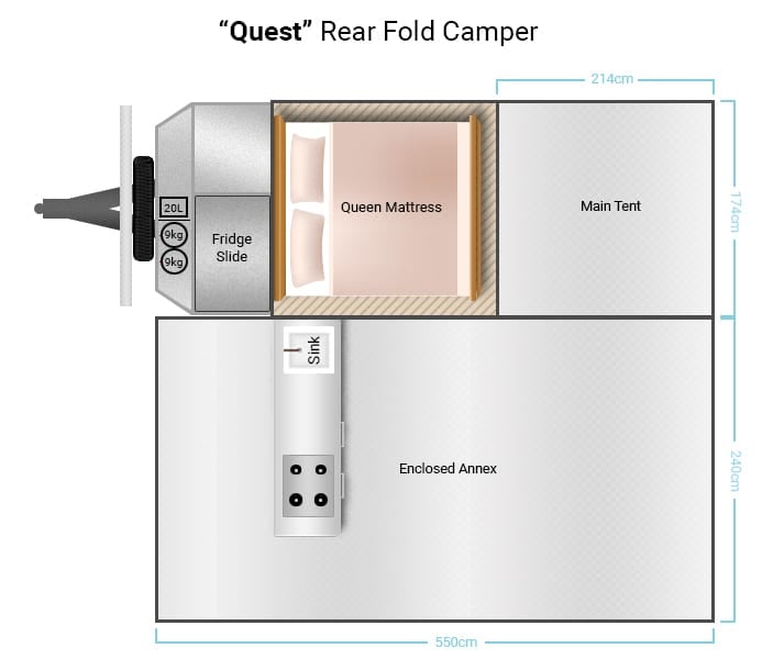 Platinum Campers Quest E1 floor plan