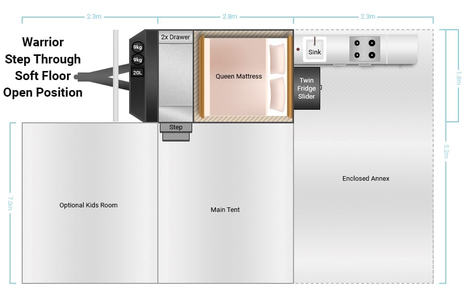 Platinum Campers Warrior S4 floor plan