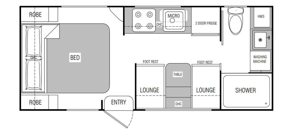 Red Centre Caravans Gibb On-Road floorplan 1 of 3