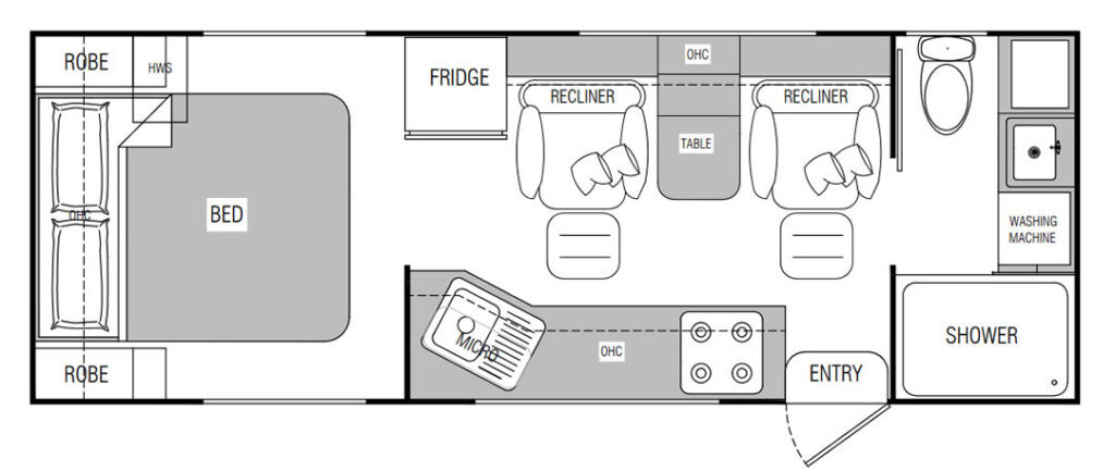 Red Centre Caravans Newell Plus floorplan