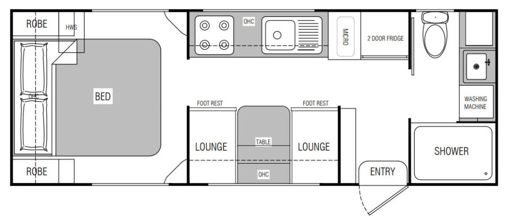 Red Centre Caravans Seisia Hybrid floorplan 2 of 2