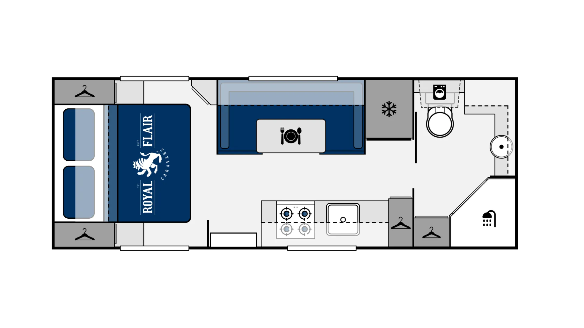 Royal Flair Caravans Designer Series floorplan 1 of 3