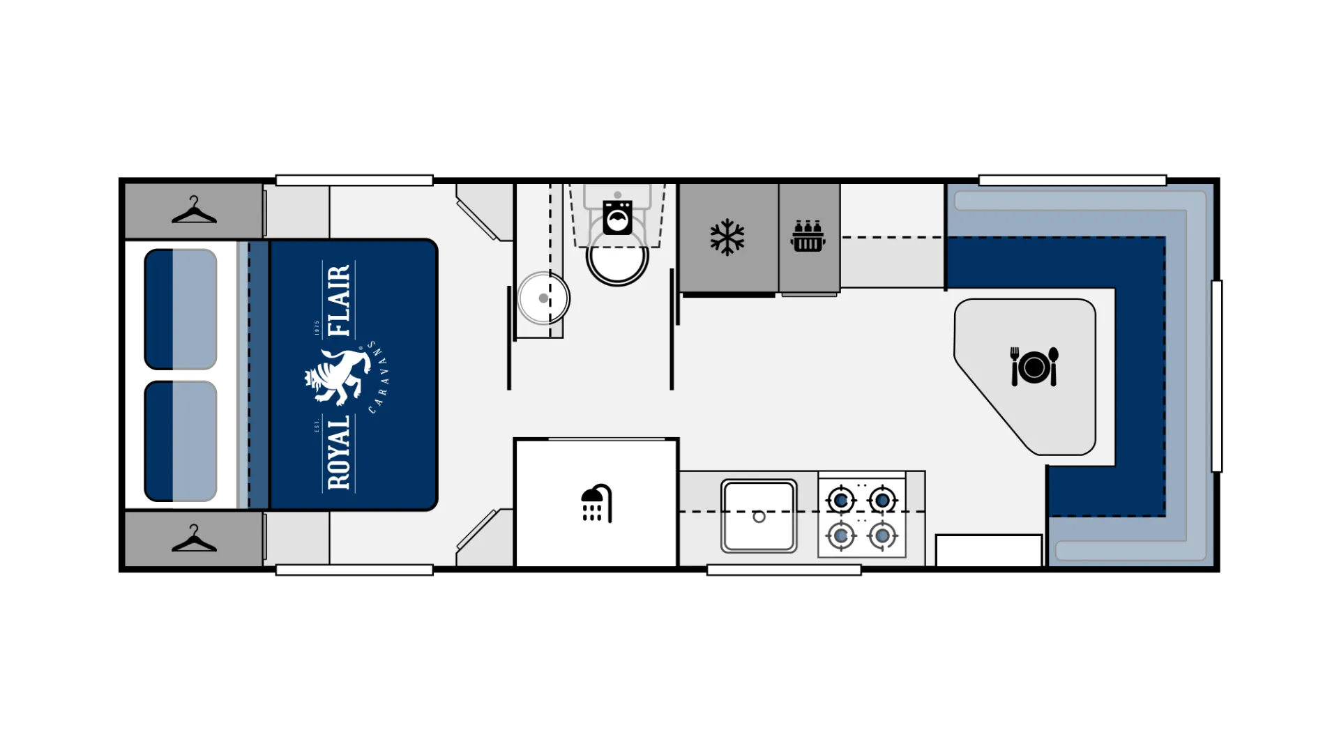 Royal Flair Caravans Designer Series floorplan 2 of 3
