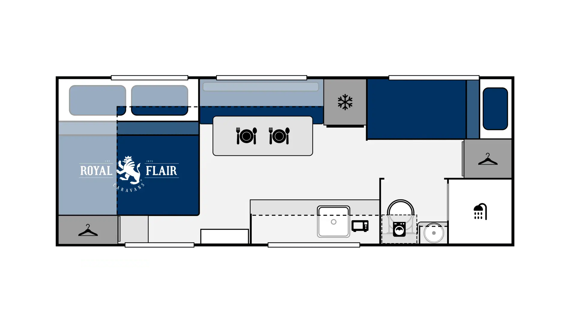 Royal Flair Caravans Family Flair floorplan