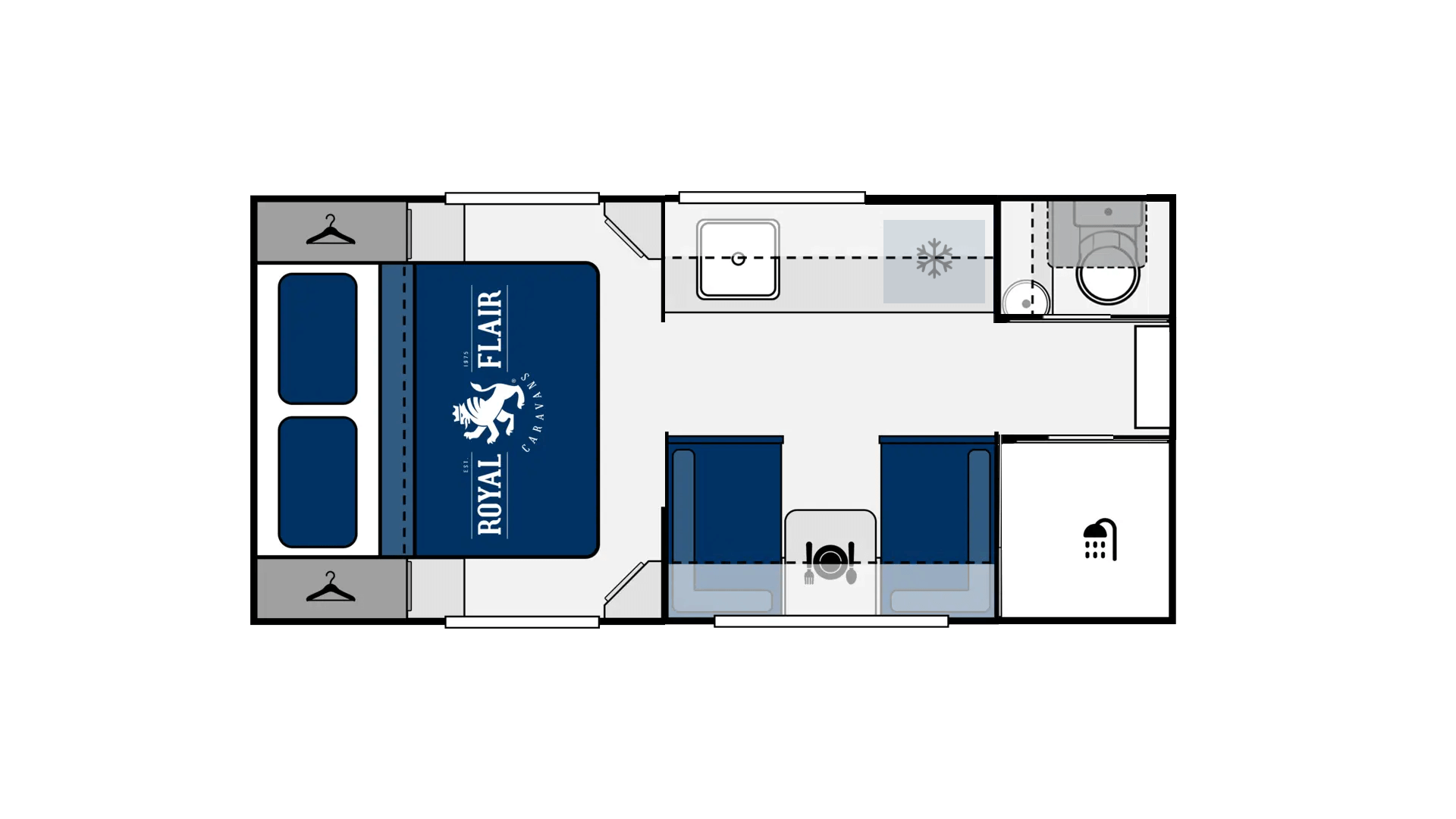 Royal Flair Caravans Micron floorplan