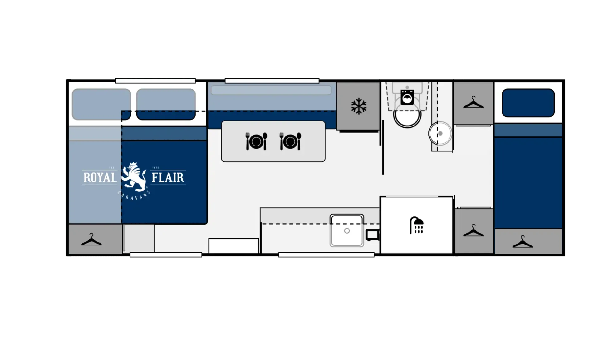 Royal Flair Caravans PD Series floorplan 14 of 17