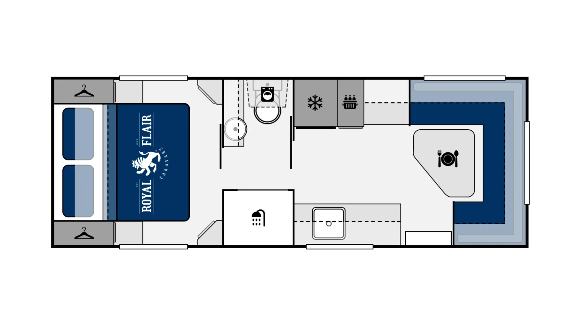 Royal Flair Caravans PD Series floorplan 15 of 17