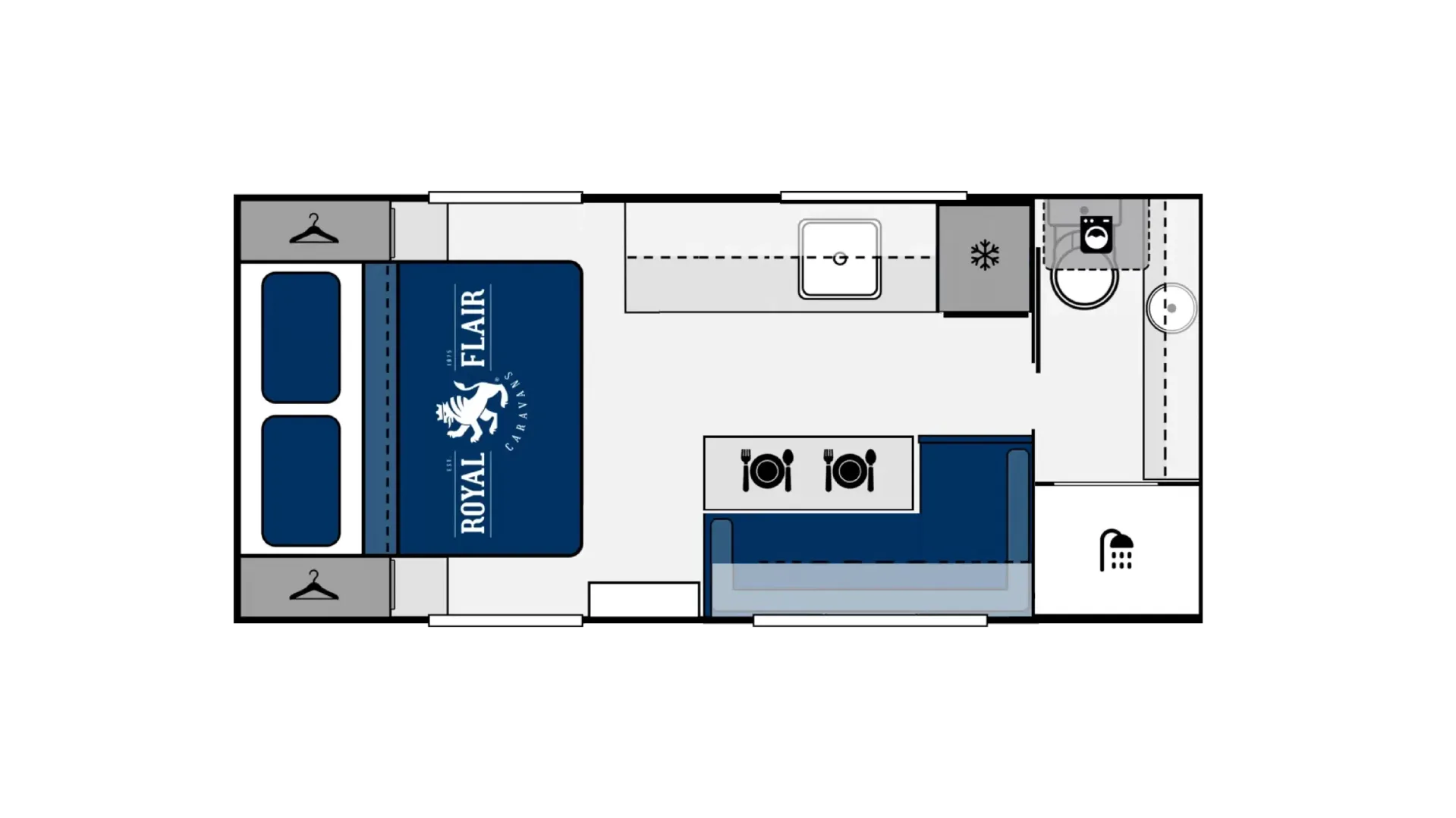 Royal Flair Caravans PD Series floorplan 4 of 17