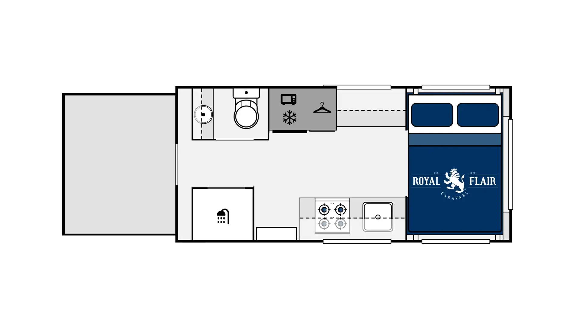 Royal Flair Caravans Piazza Series floorplan 1 of 3