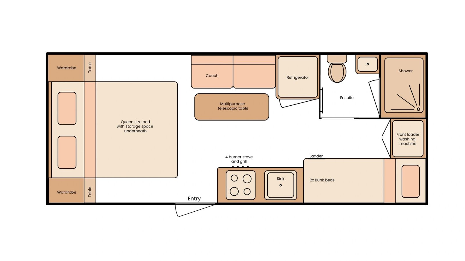RP Caravans Mini Cruzer floorplan