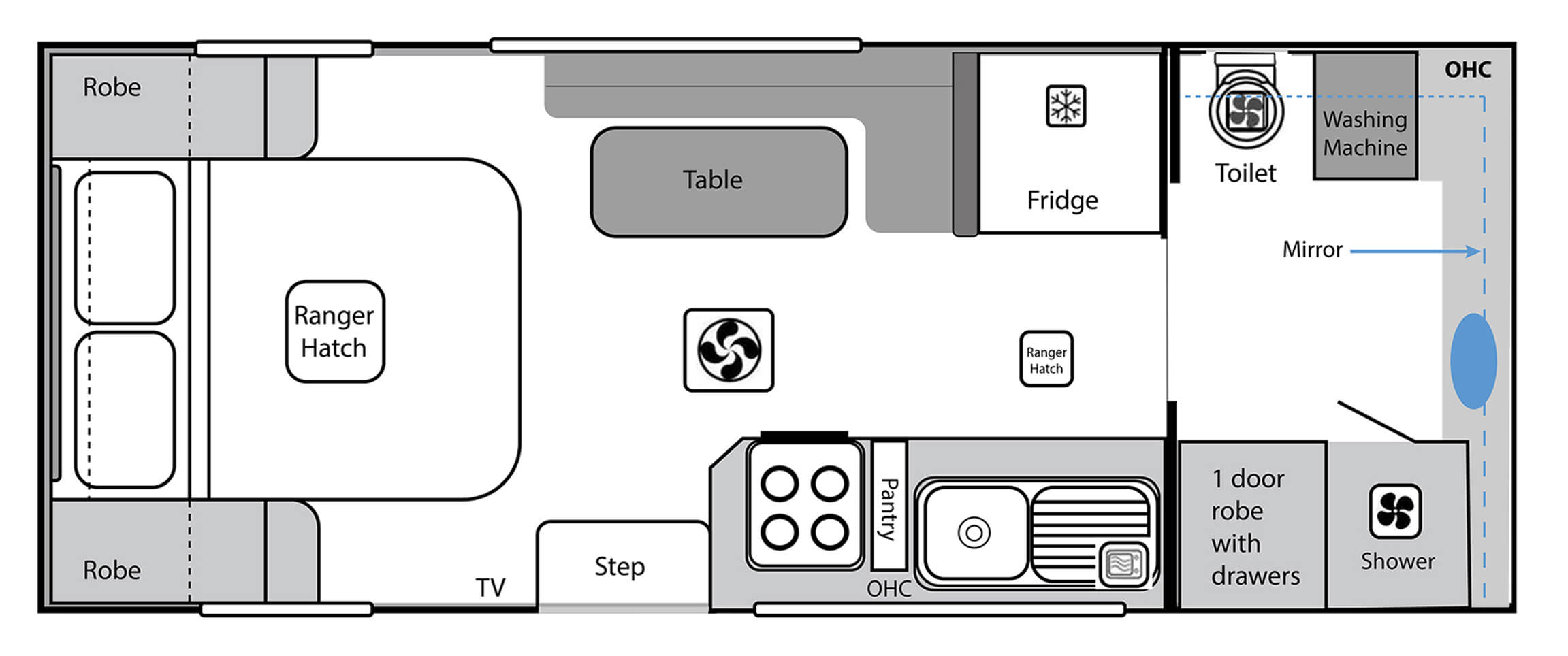 Silver Valley Caravans Hepburn floorplan