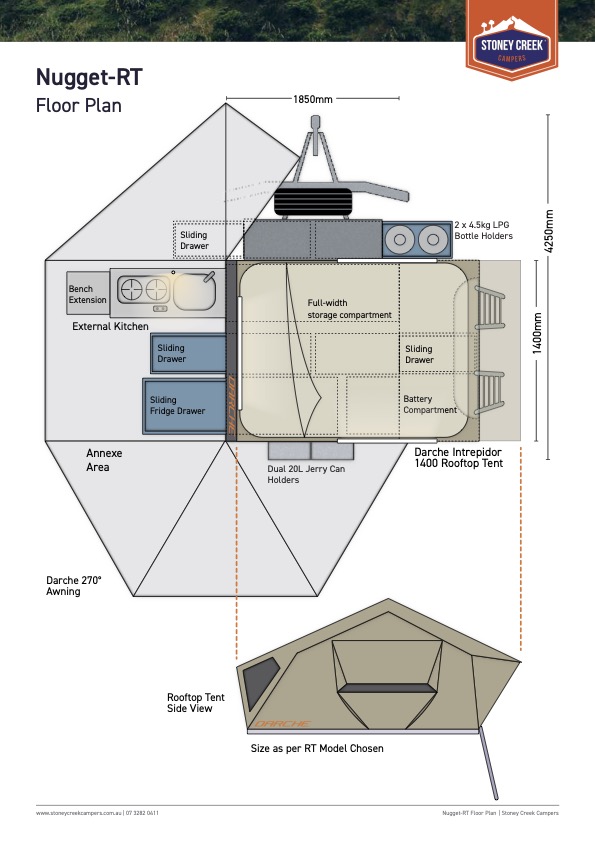 Stoney Creek Campers Nugget-RT floorplan