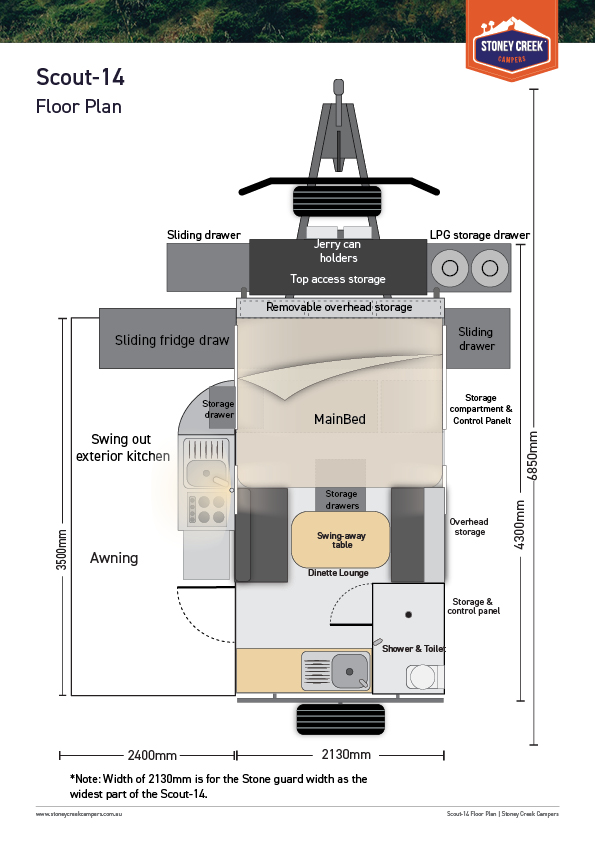 Stoney Creek Campers Scout-14 floorplan