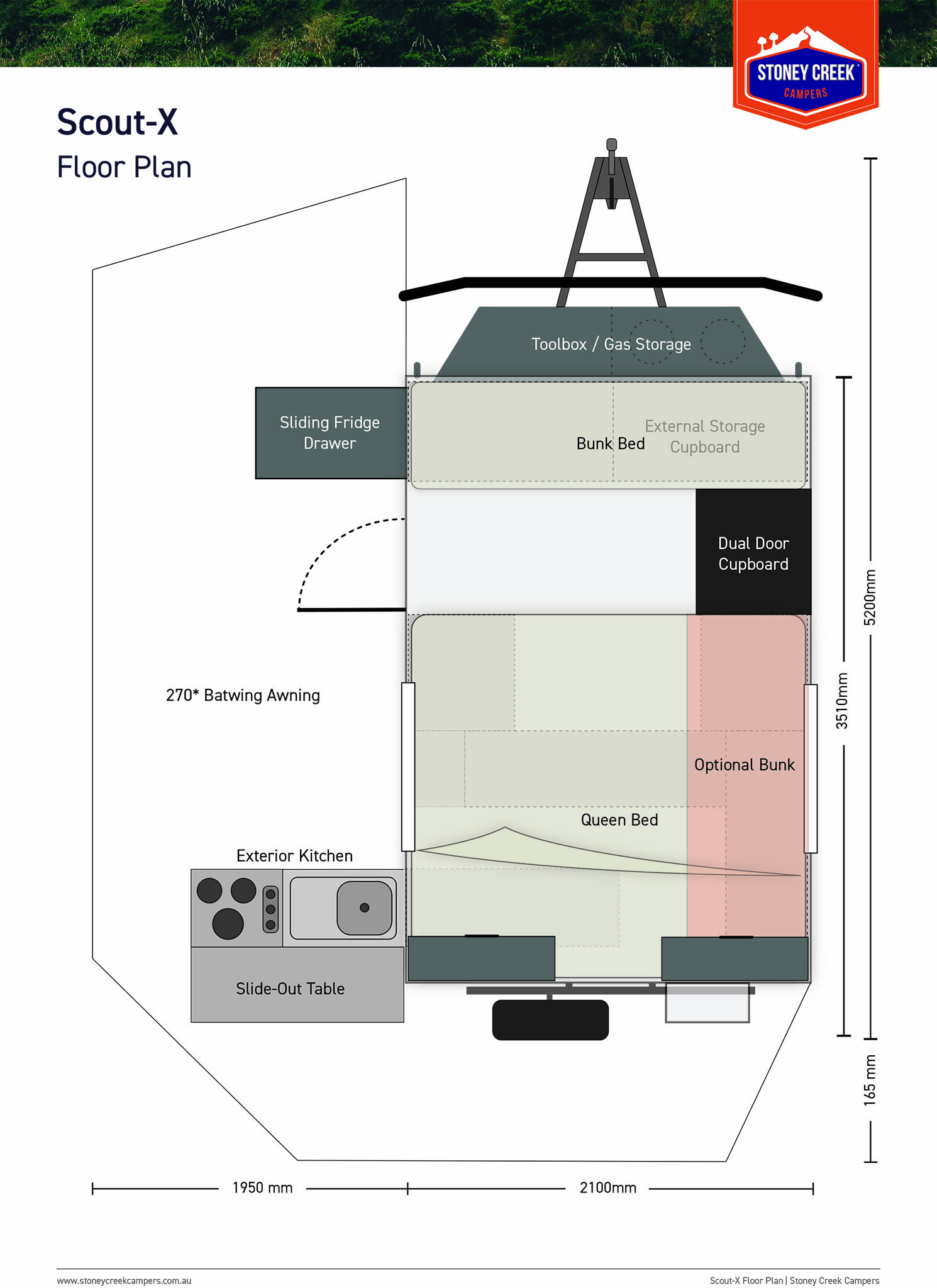Stoney Creek Campers Scout-X floorplan