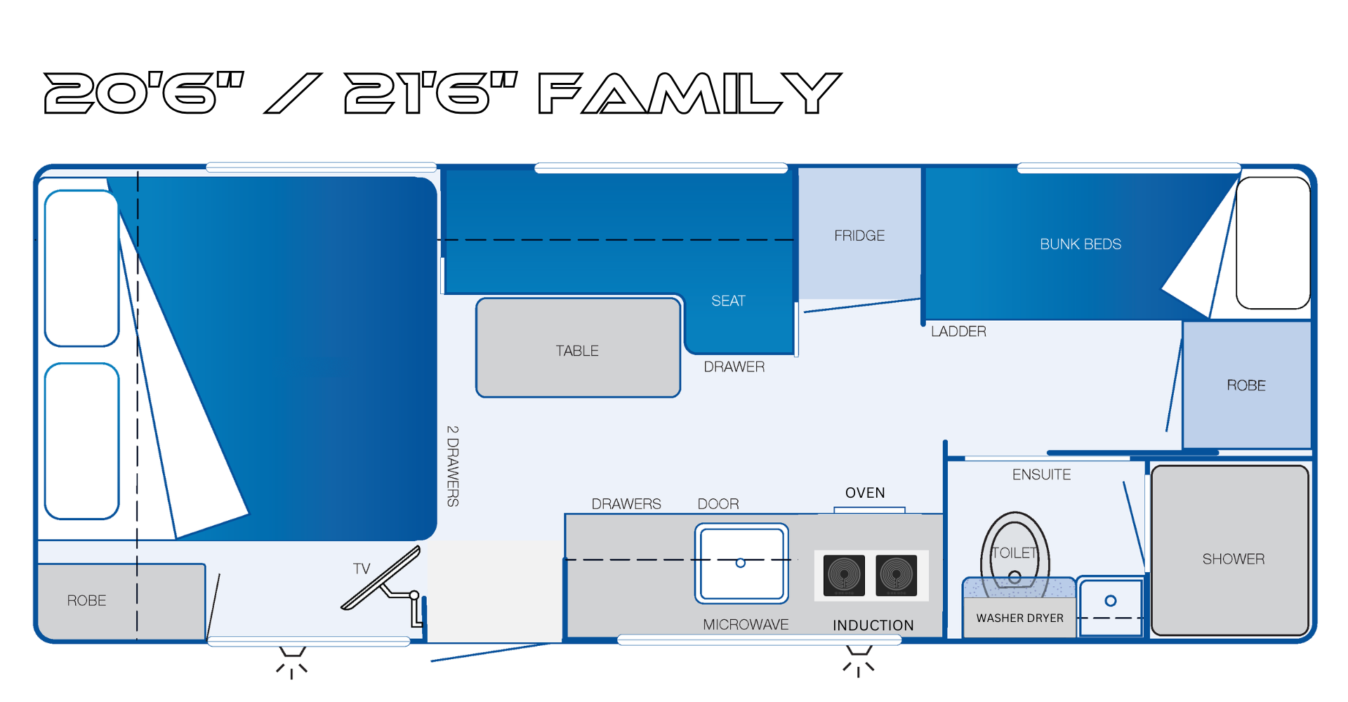 Sunseeker Caravans Wild Child floor plan