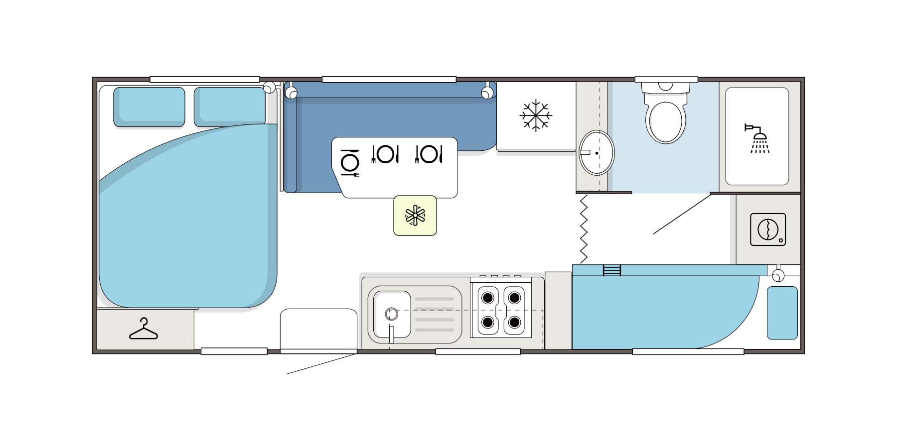 Supreme Caravans Eclipse Weekender floorplan 1 of 3