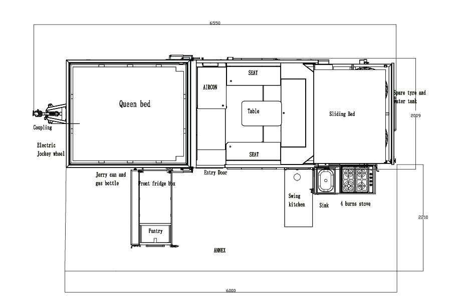 SUV Caravans Grand Slide floor plan