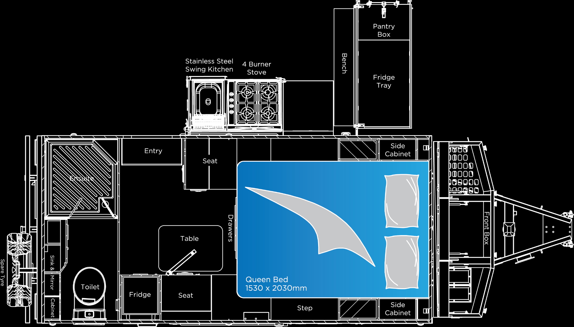 SUV Caravans Island 14SC floor plan